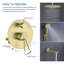 Système de douche circulaire à pression équilibrée à 3 fonctions avec valve brute-94485272