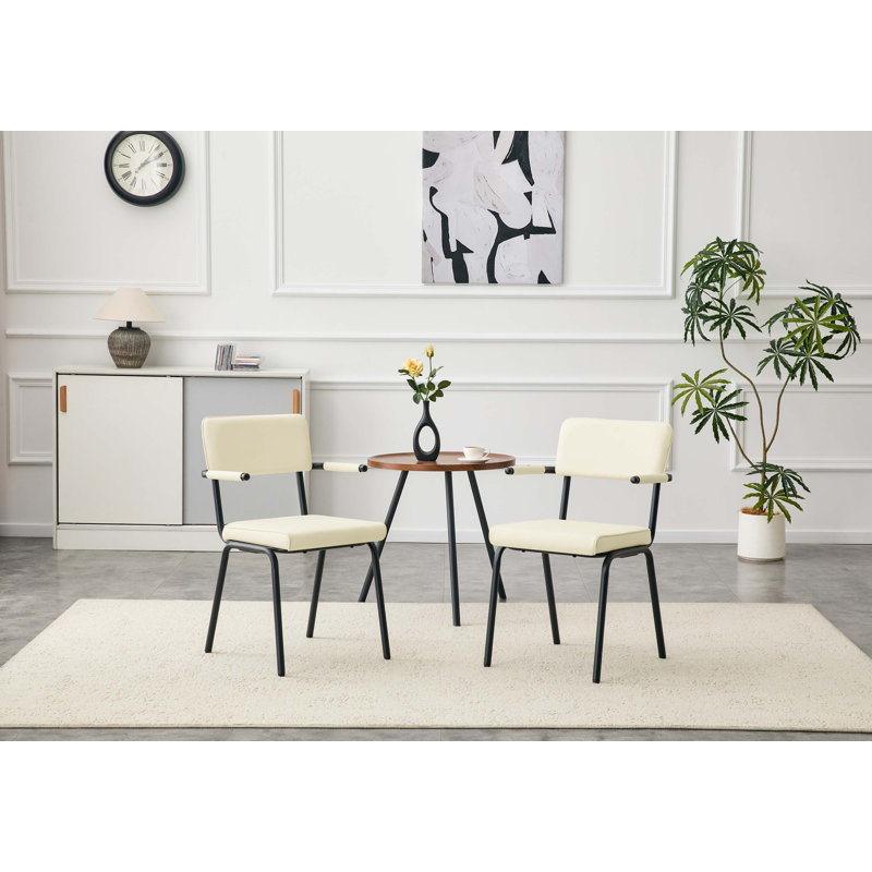 Ensemble de chaises de salle à manger rembourrées suspendues avec cuir de première qualité et support en mousse haute densité