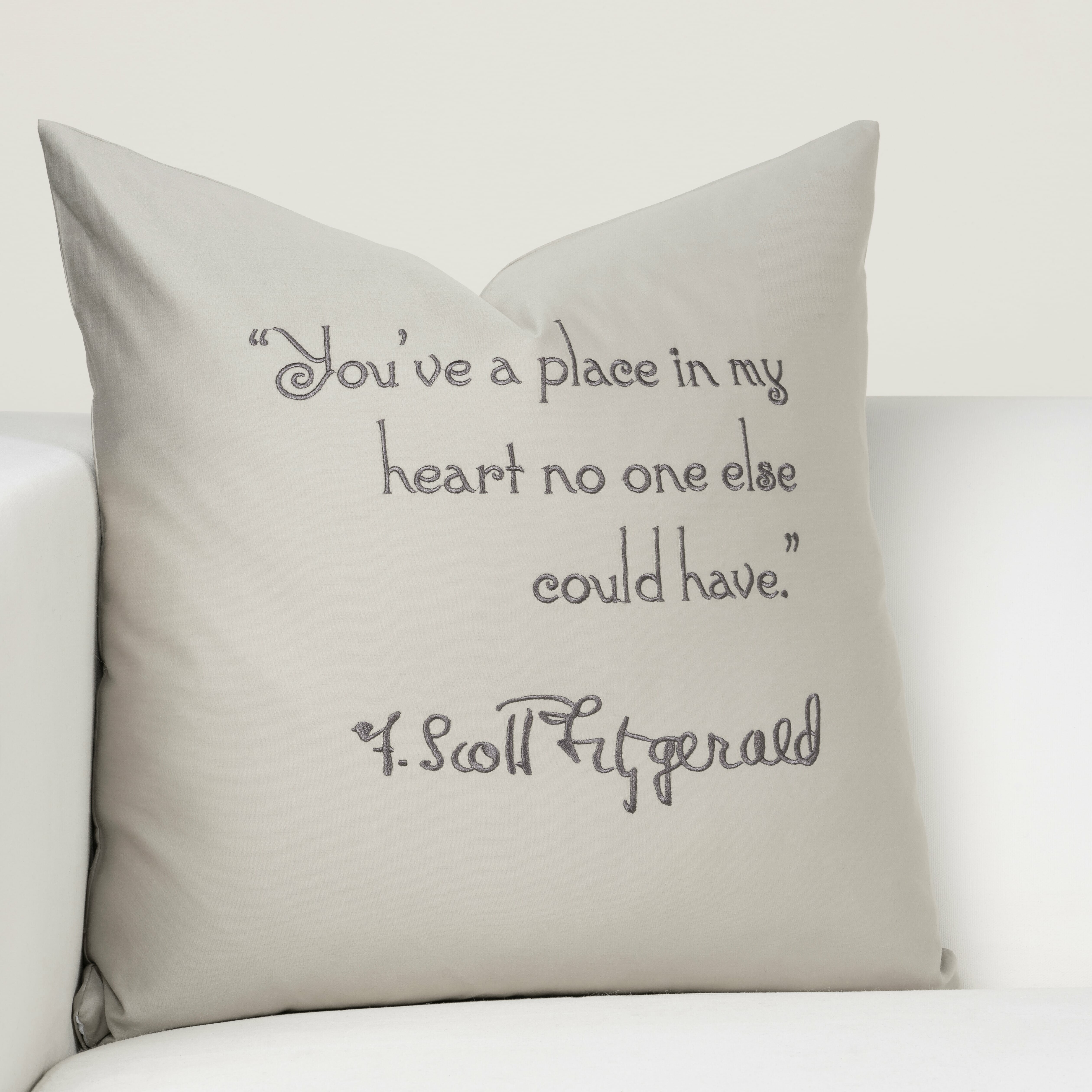 F Scott Fitzgerald 'Golden Hours' Washable Velvet Throw Pillow