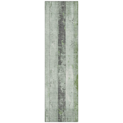 Machine Washable Indoor/Outdoor Xhevrie Aloe Rug