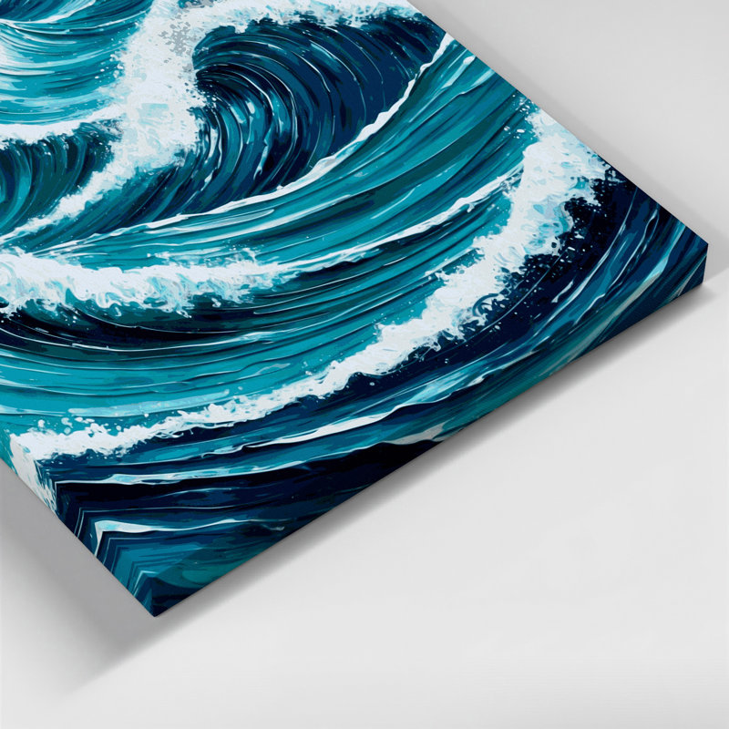 «Hawaiian Wave Curls», art mural sur toile verte, H 11 po x l 14 po