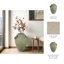 Vase de plancher rustique en porcelaine texturée pour décor de maison Amphora - 28 po, vert