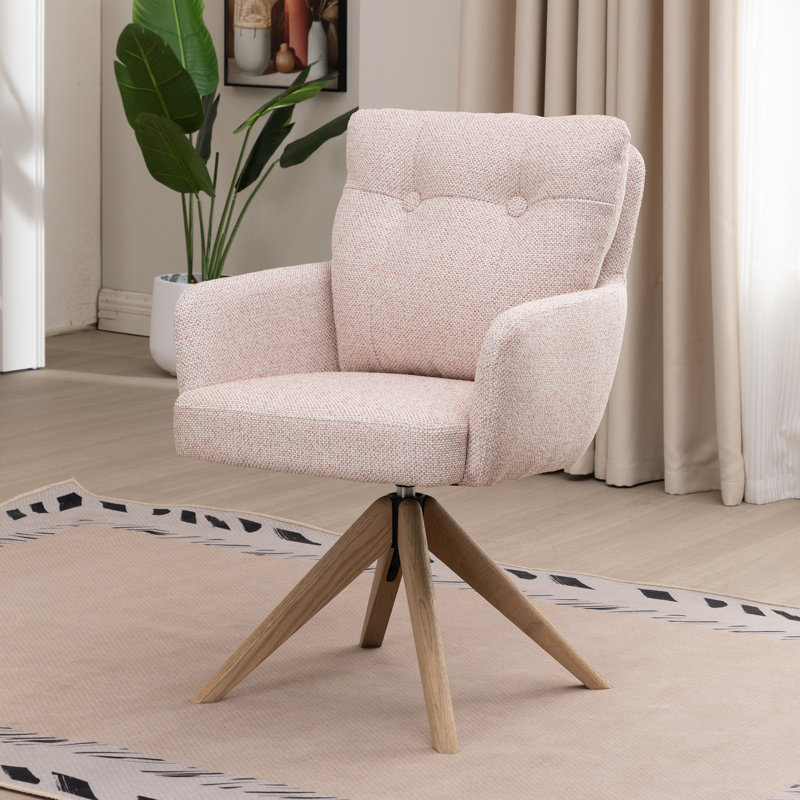 70cm H Polyester Blend Upholstered Upholstered Back Armchair, Beige