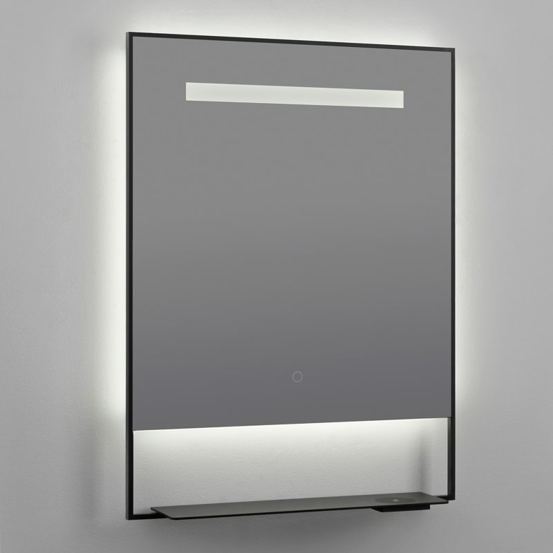 Castore 32" Matte Black Square LED Bathroom Vanity Mirror