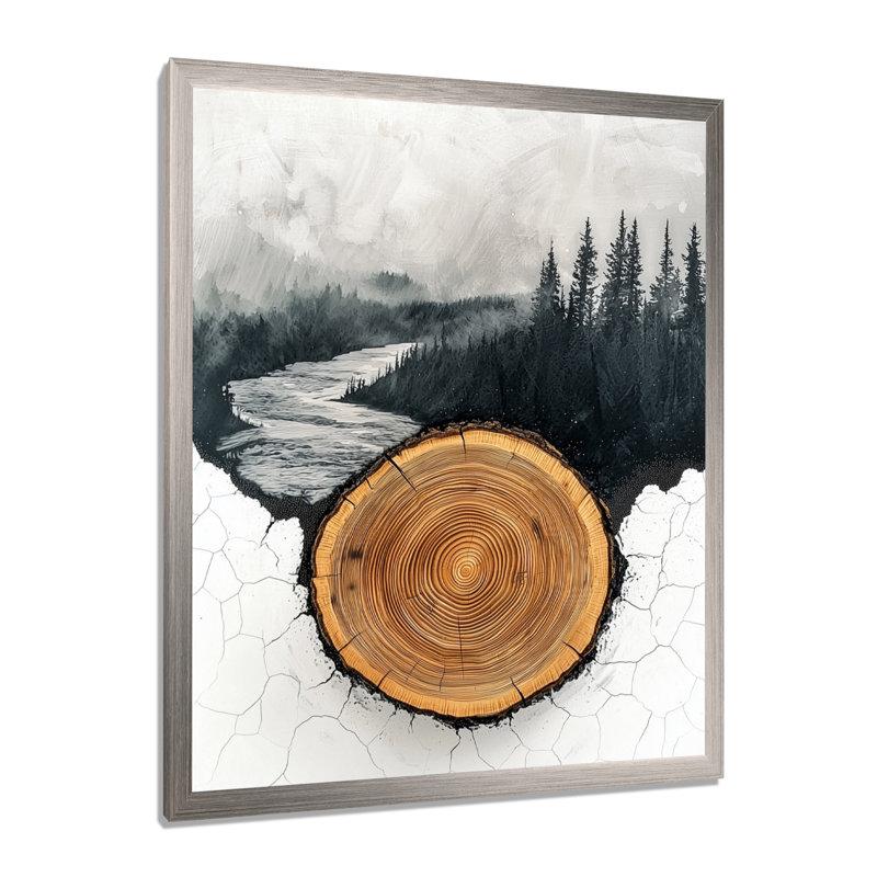 Girace - paysages, art mural sur toile, Argent argent, H 20 po x l 12 po, Picture Framed