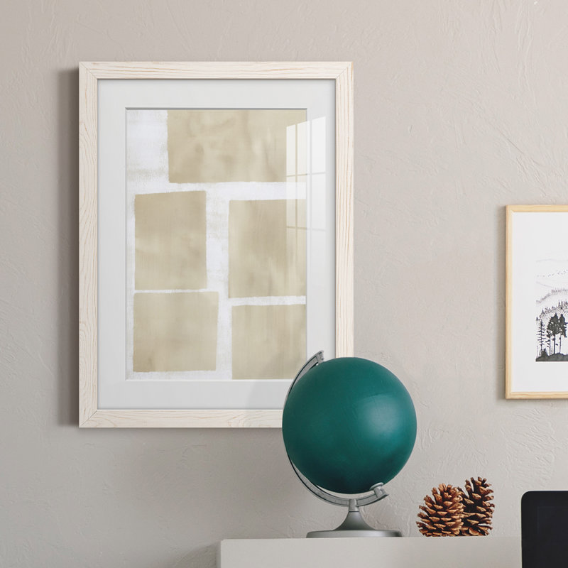 Boîtes en mouvement I - Peinture encadrée, H 20 po x l 17 po x P 1 po, Blanc
