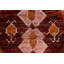 Tapis noir / brun / rouge en laine noué à la main de conception unique 6 pi 9 po x 10 pi New Age