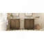 Ensemble de meuble-lavabo double 60 po, armoire de salle de bain vintage avec deux lavabos en céramique séparés et brun antique
