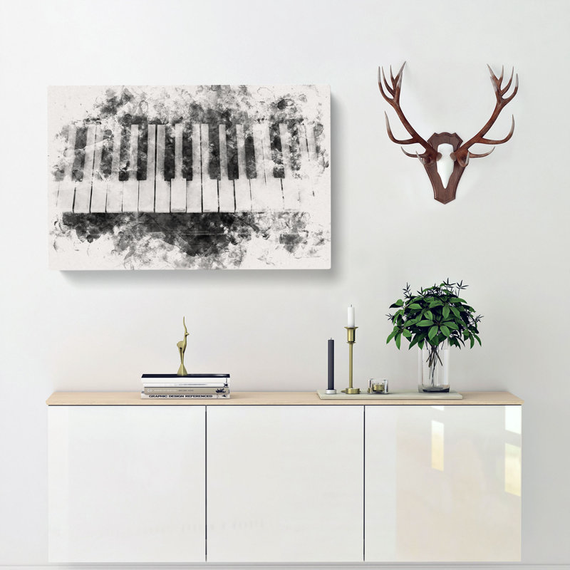 Broken Piano Keys - Wrapped Canvas, 50cm H x 76cm W x 3cm D