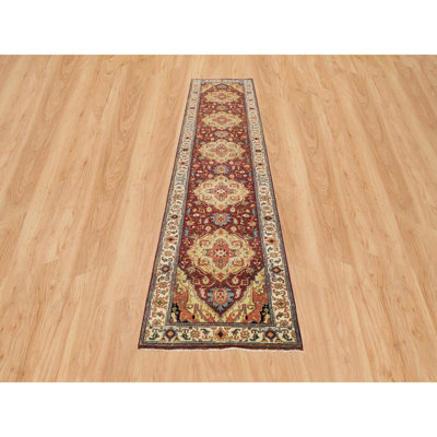 Ruthmae One-of-a-Kind 2'7" X 12'1" New Age Runner Wool Area Rug Red