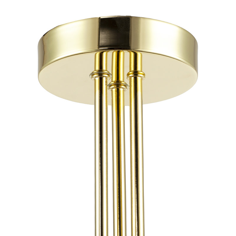 Glass Semi Flush Mount, Gold