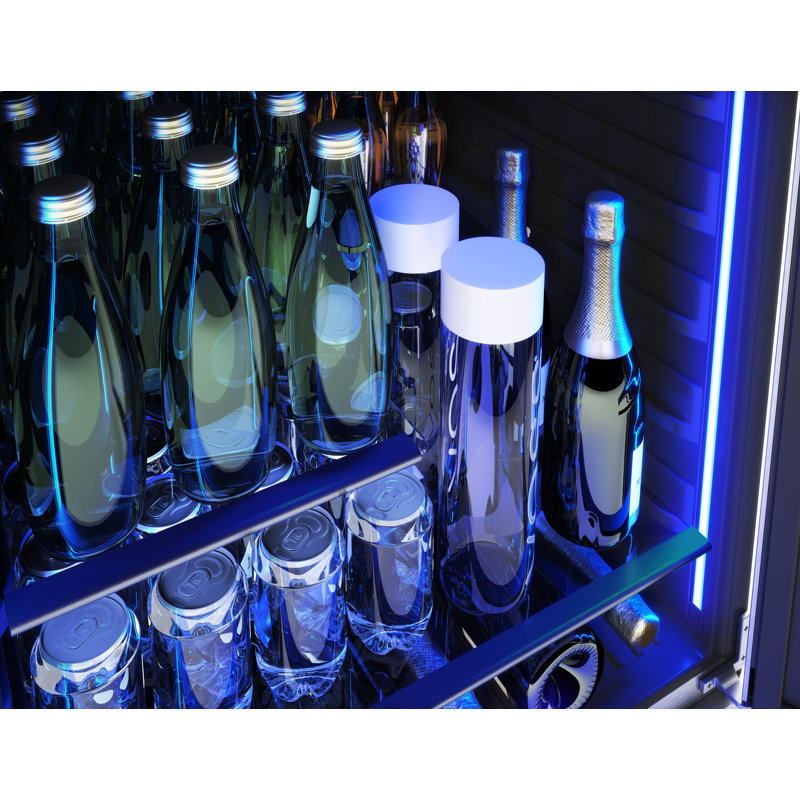 Glacière Zephyr Presrv 24 po en acier inoxydable noir 7 bouteilles et 108 canettes à zone unique