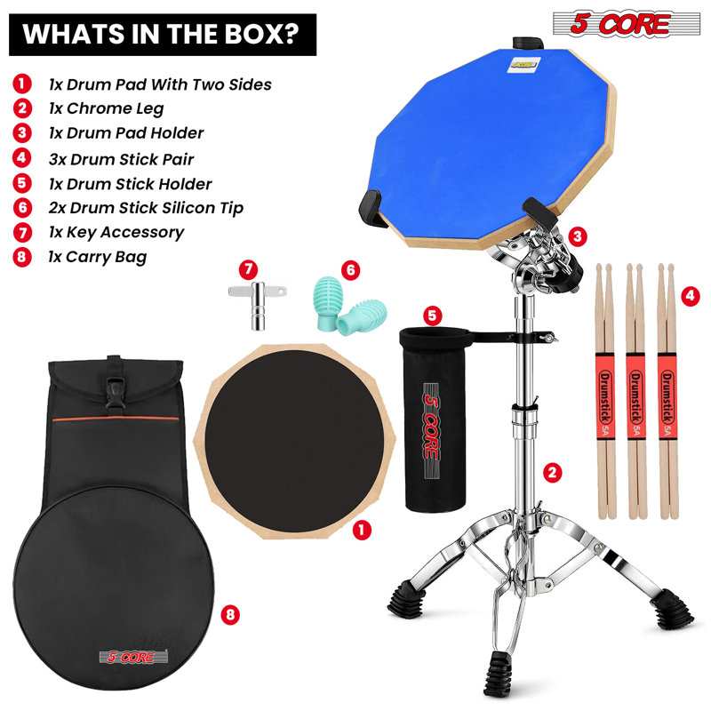 Ensemble de 5 coussins de batterie 5 Core, Bleu