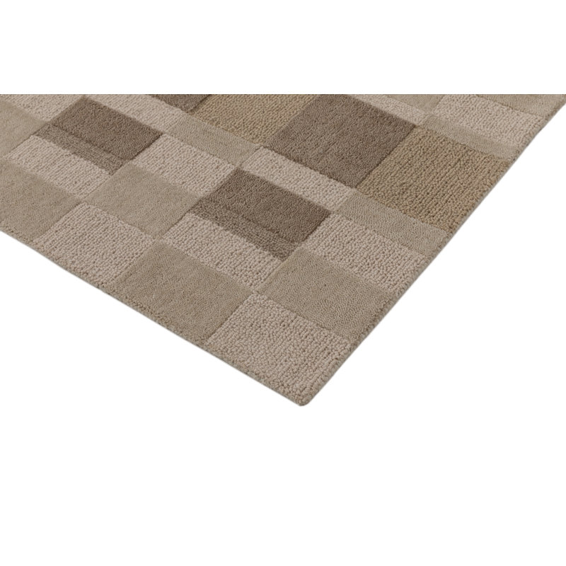 Gemo Hand Tufted Wool Indoor Rug, Neutral, Rectangle 5' x 8'