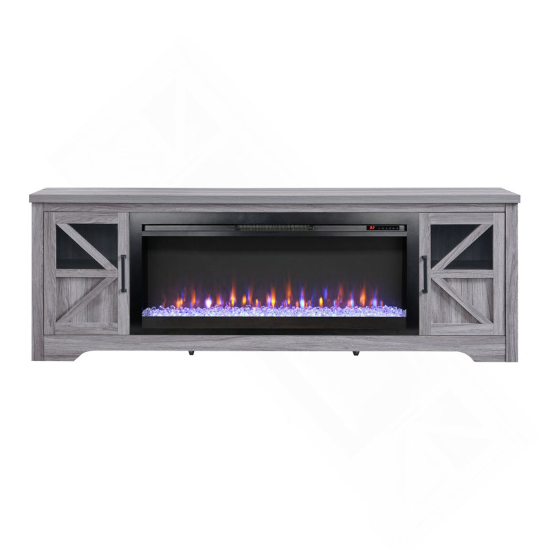 Meuble télé polyvalent avec chauffage électrique et design élégant, parfait pour les salons modernes et les espaces de divertissement.