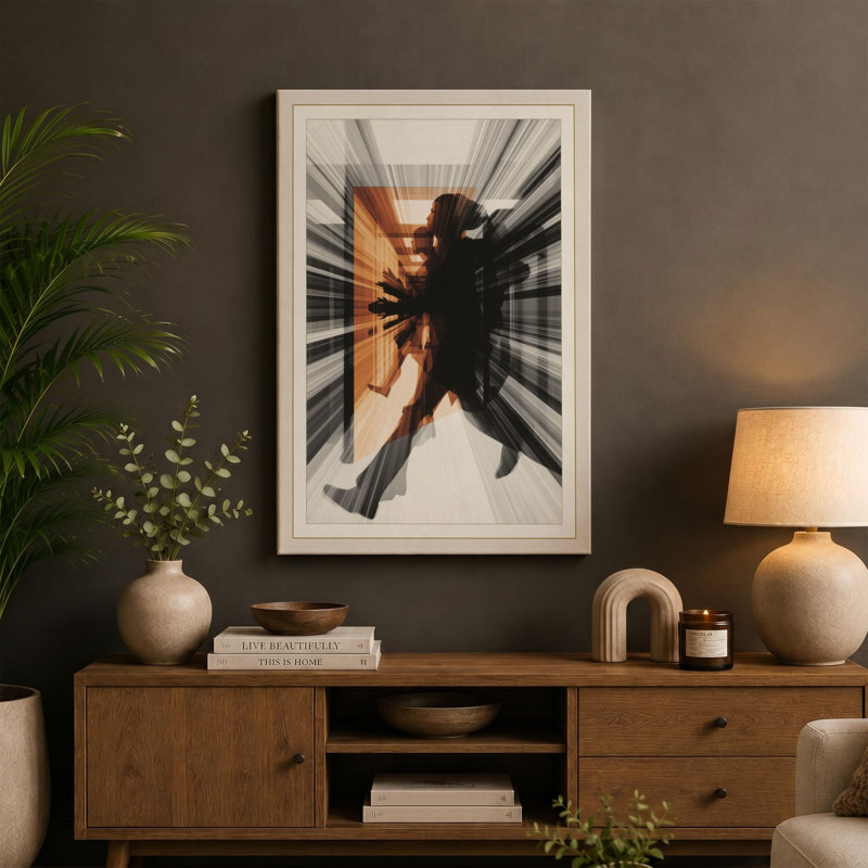 Figure in Motion Modern - Wrapped Canvas, 30x20 - 76.2 x 50.8 cm, Sage Border