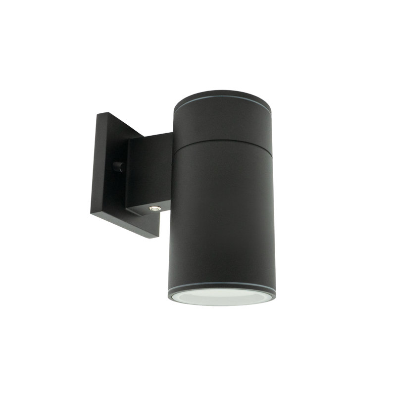 Applique murale d'extérieur DEL cylindrique, Black, Integral Emergency Battery, Down