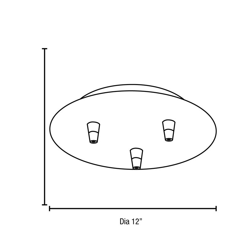 Unijack 3 Port Bar Pendant, Brushed Steel