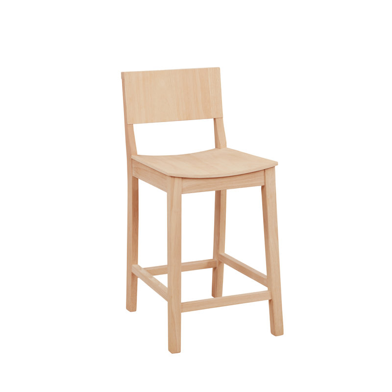 Yalingup Stool with a Solid Wood Frame, Unfinished, Counter Stool (24" Seat Height)