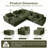 Boneless 138.2"W Modern 6-Seat Reversible Corduroy Cloud Corner Sectional Sofa, 8-Piece Modular Upholstered Sofa with Console & 2 Ottomans, Compression Packaged, No Assembly Needed-32871954