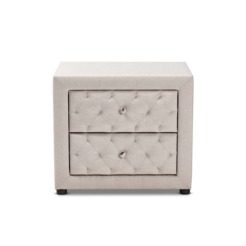 Table de chevet 2 tiroirs Caden Jonesy, Beige