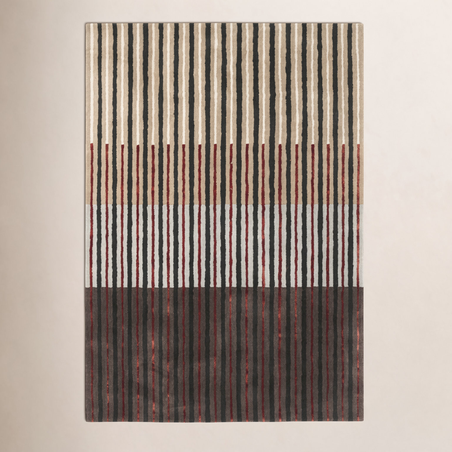 Decor Hand-Tufted Striped Rug, Rectangle 6'7'' x 9'2''