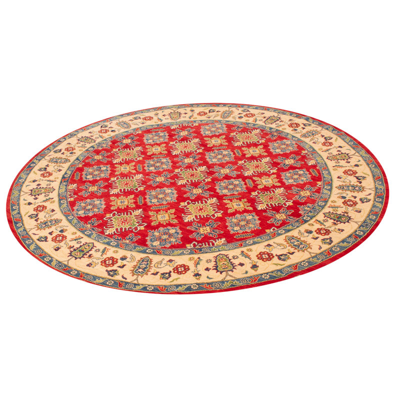 Tapis rond en laine noué à la main de conception unique 9 pi 9 po x 9 pi 9 po New Age Cindi