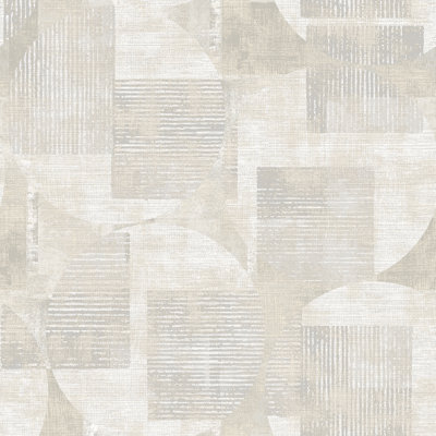 Papier peint blanc géométrique