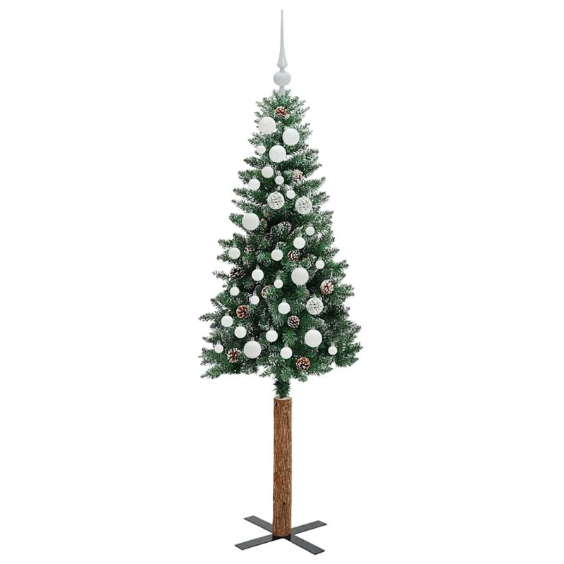 Slim Christmas Tree with 150 LEDs, White, 4.92' H
