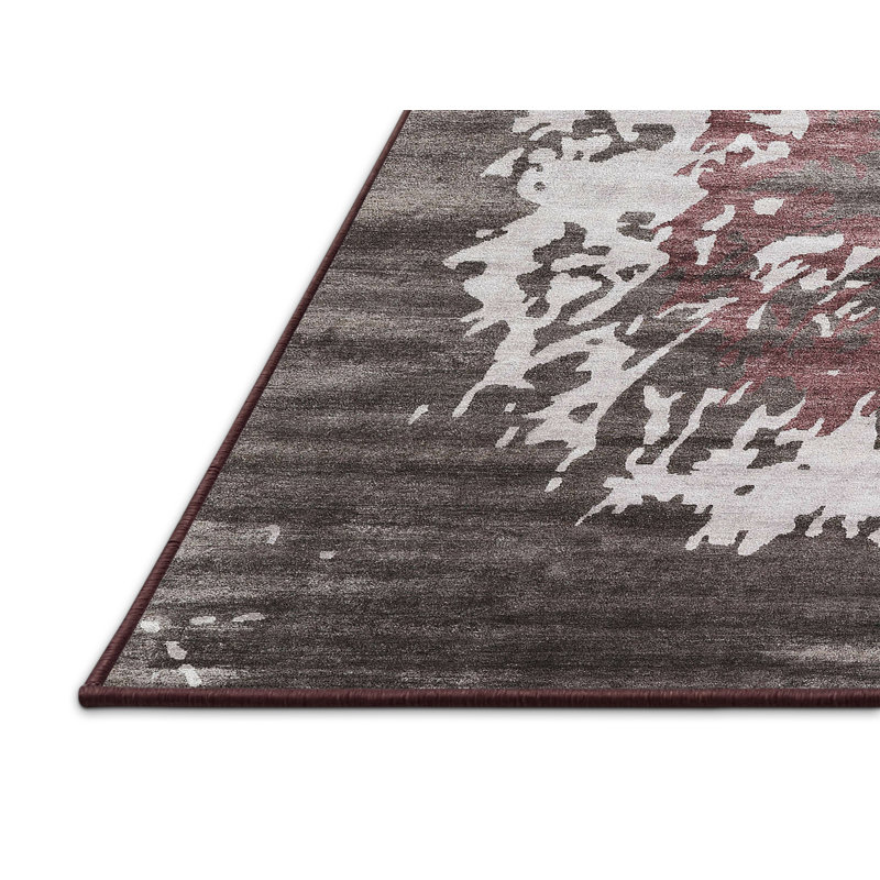Tapis contemporain gris / blanc, Rectangle 8 pi x 12 pi