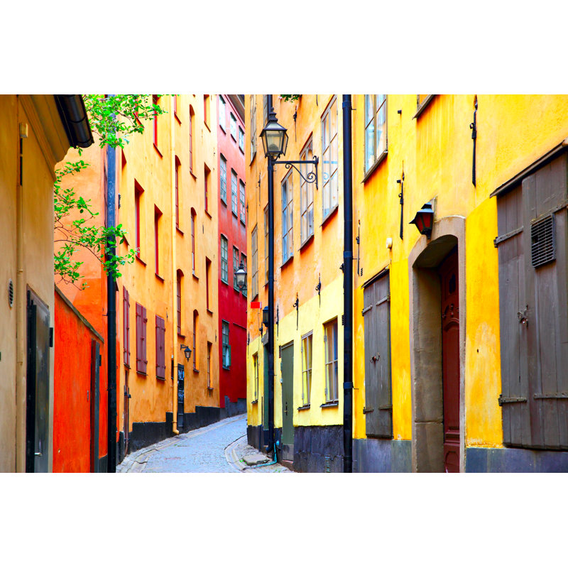 Old Street In Stockholm - Wrapped Canvas Print, 30cm H x 46cm W