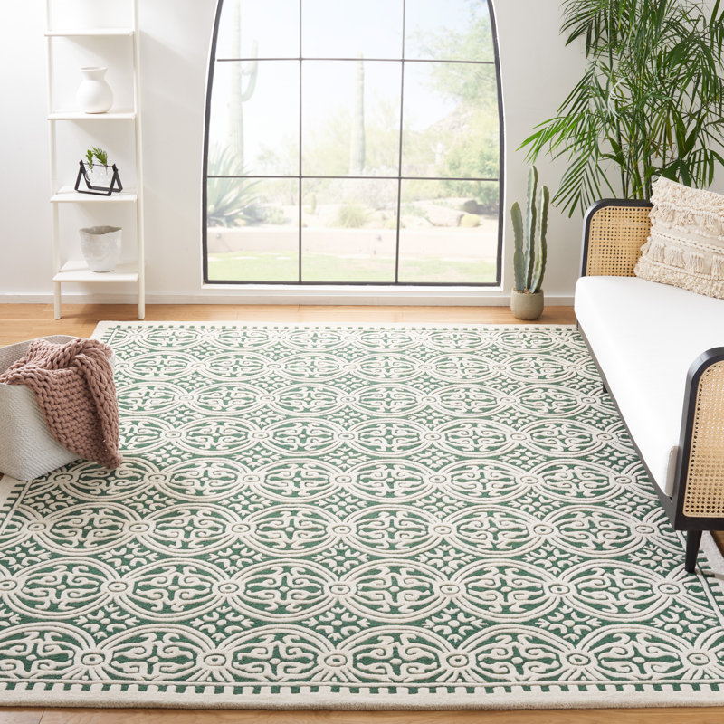 Tapis oriental en laine touffeté à la main Ridgeton, Rectangle 4 pi x 6 pi
