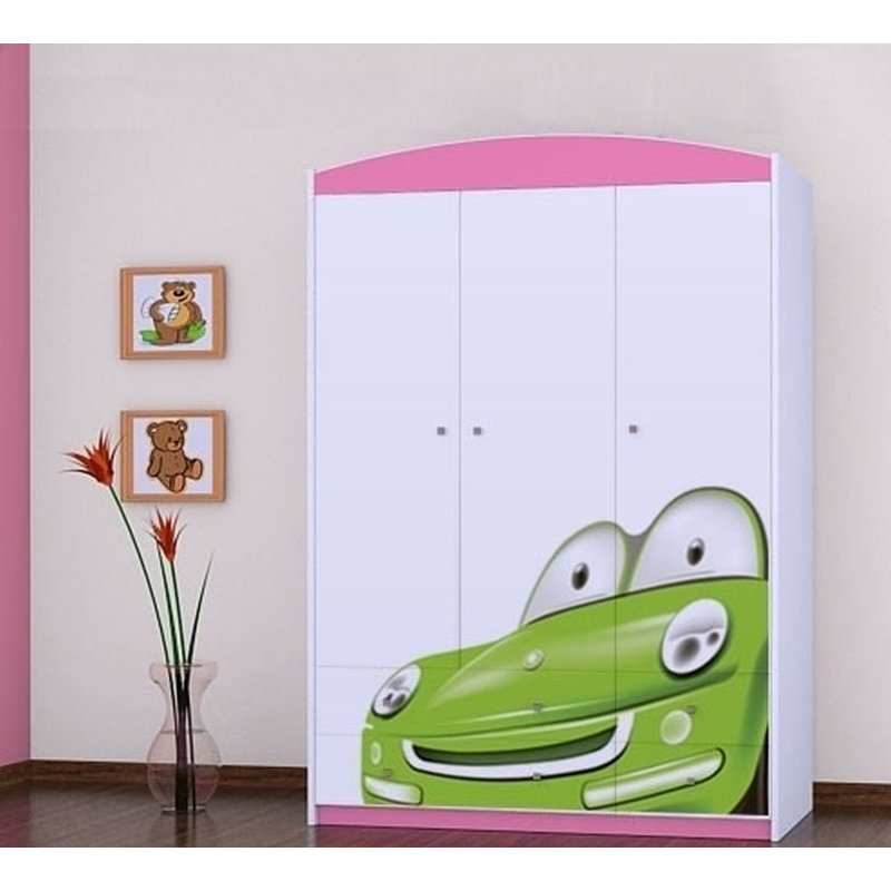 Matt 3 Door Wardrobe, Pink