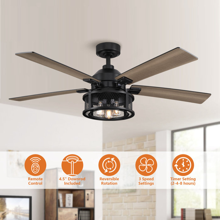 Trent Austin Design® Rippeon 52'' Ceiling Fan with Light Kit & Reviews ...