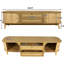 Meuble télé pour téléviseurs de 75 pouces : pieds en bois massif, support de rangement fonctionnel, espace polyvalent