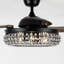 Harney 42" 3 - Blade Retractable Blades Crystal Ceiling Fan with Remote Control and Light Kit Included