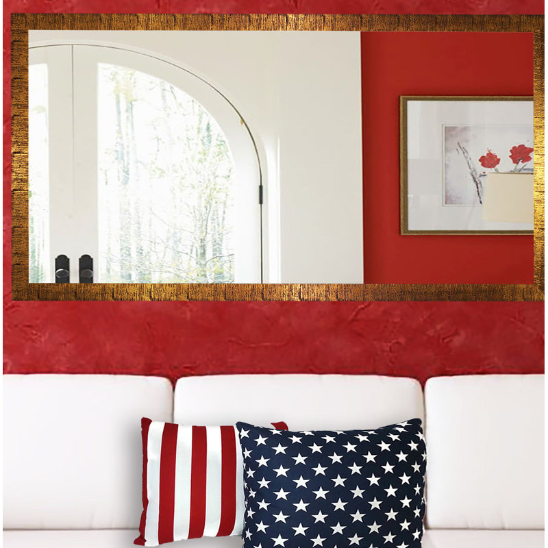 Guildford Wood Flat Wall Mirror, 37" H x 65.5" W