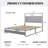 Queen Bed Frame with Storage Headboard and  LED Lights Metal Platform with Charging Station