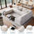 Beige 9-Seater Cloud Sectional Sofa, L-Shape Modular Couch with Ottoman, Chenille Fabric & Large Storage for Living Room-1168015648