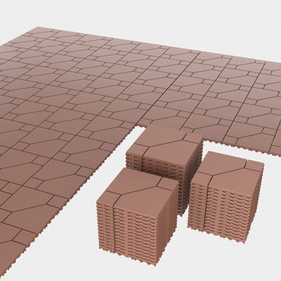 Carreau de terrasse emboîtable en plastique à texture géométrique L 12 po x l 12 po pour piscine, douche et balcon (ensemble de 44)
