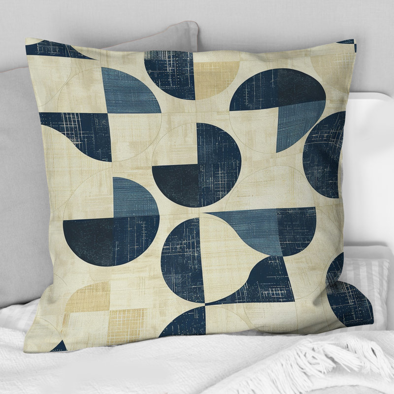Coussin ivoire Midcentury Shapes VII - Midcentury, H 16 po x l 16 po