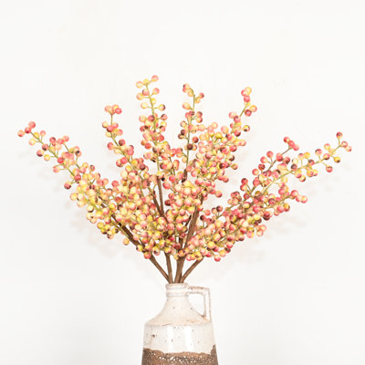 16" Artificial Fall Sprays Berry Branches For Vase Filler, Farmhouse Long Stem Faux Flower For Holidays, Wedding Party Table Decoration, Fall Winter Home Decor, Set Of 5