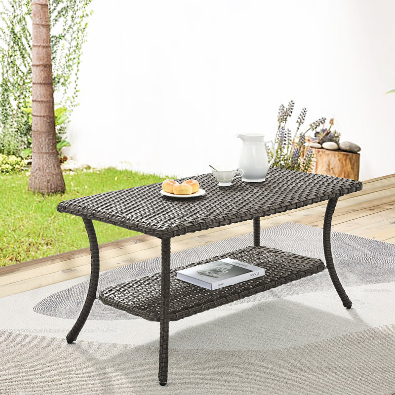 Jomeka Rectangular Metal Outdoor Coffee Table , 42'' in. W 24'' in. D