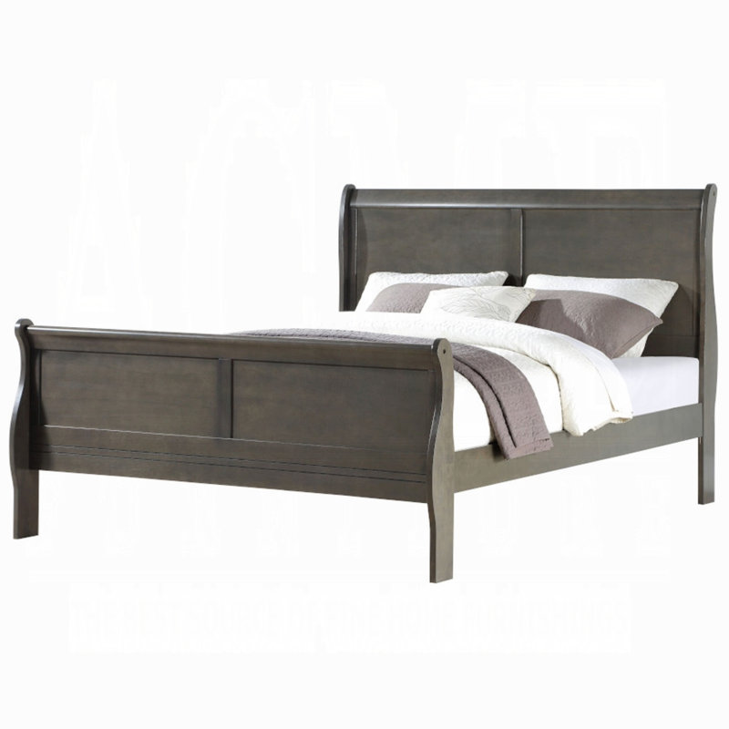 Louis Philippe Bed, King, Gray
