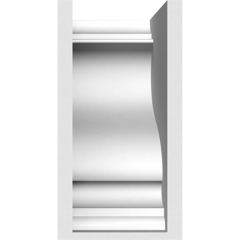 Scroll Standard Architectural Grade PVC Corbel, 12"H x 5"W x 12"D