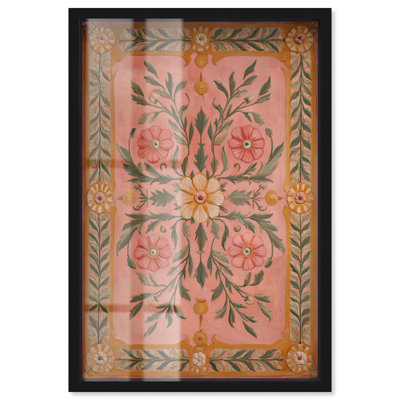 Décoration de chambre ovale Oasis II par Art Remedy, cadre noir, 21 x 31