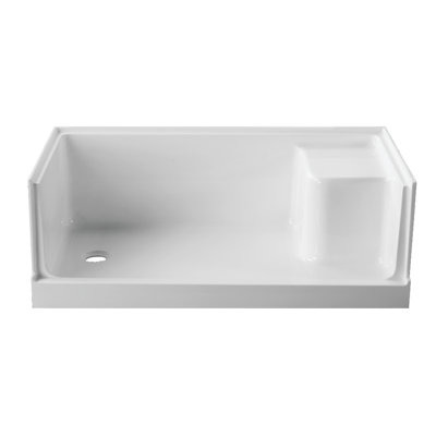 Base de douche anti-dérapante en acrylique avec siège intégré 60 po x 32 po Kingston Brass Grenada