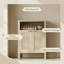 Buffet scandinave en rotin et or-15348476