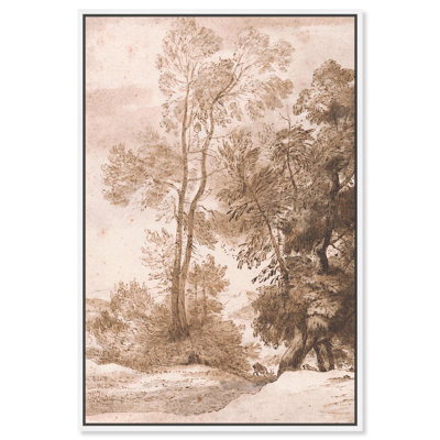 «Trees and Deer», art de paysage rétro par Art Remedy