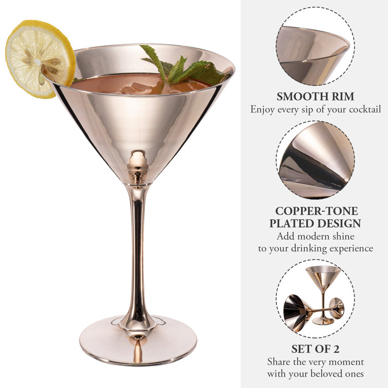 8 oz. Copper Coated Martini Glasses